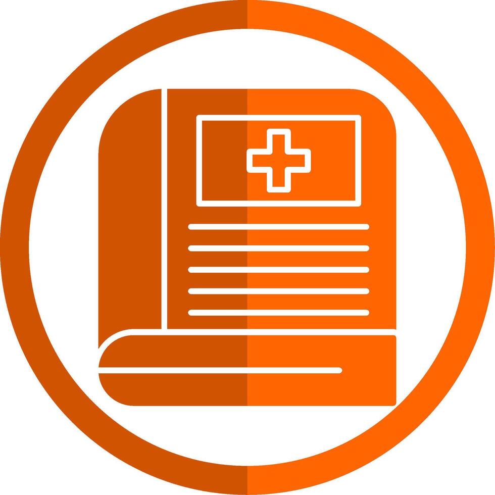 Book Glyph Orange Circle Icon vector