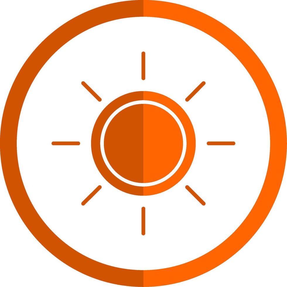 soleado glifo naranja circulo icono vector