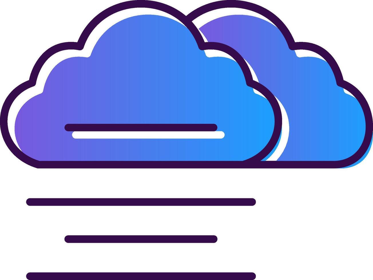 Mist Gradient Filled Icon vector