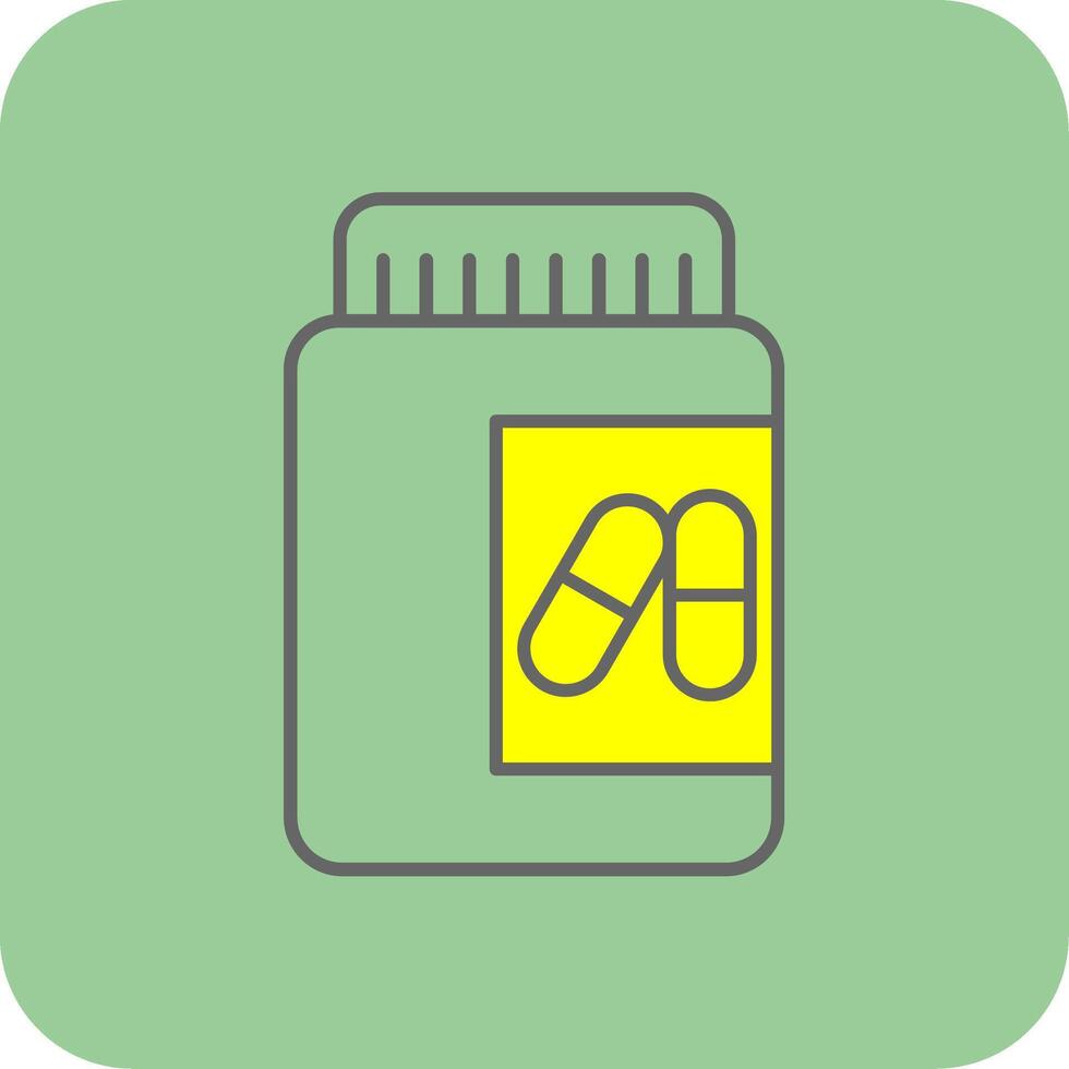 Pill Filled Yellow Icon vector
