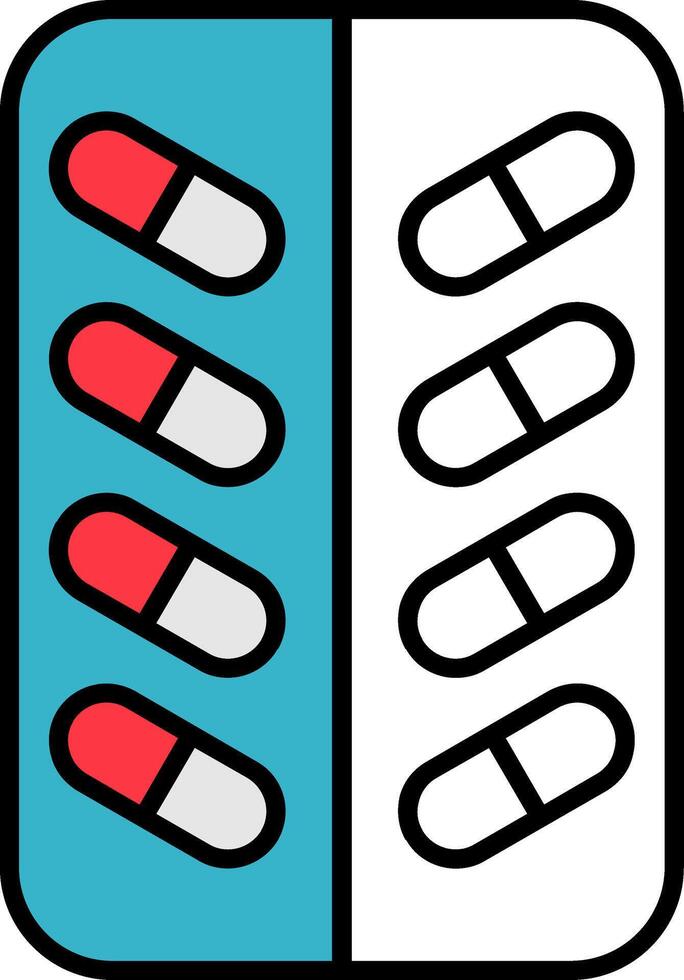 Pill Filled Half Cut Icon vector