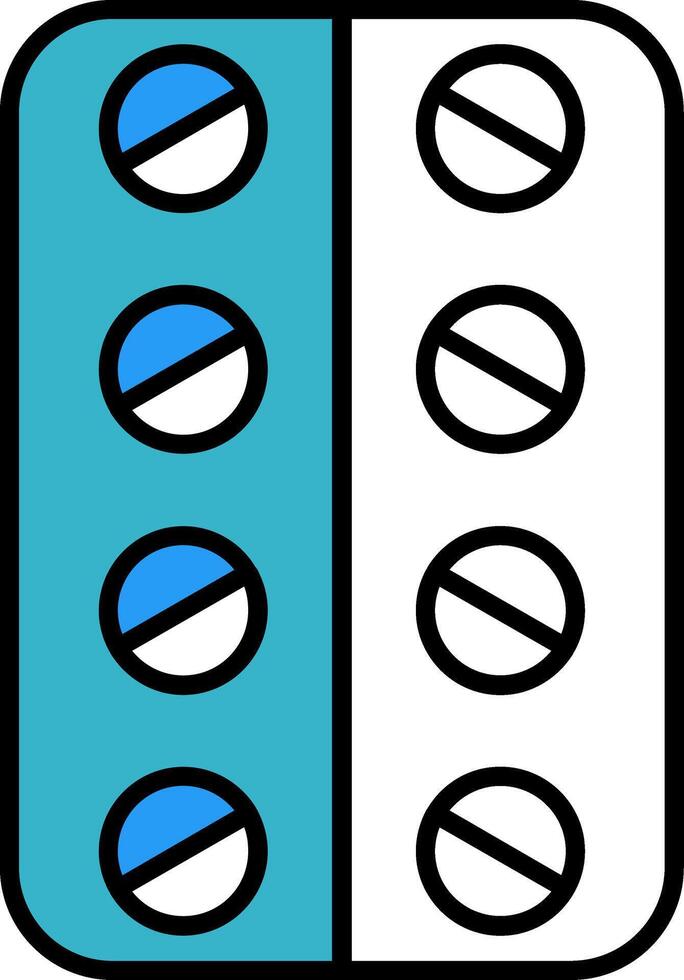 Pill Filled Half Cut Icon vector