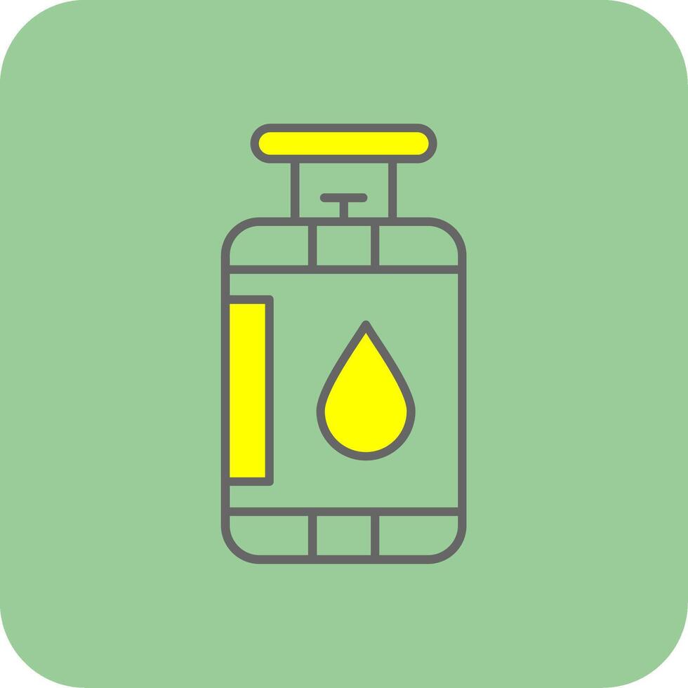 gas cilindro lleno amarillo icono vector