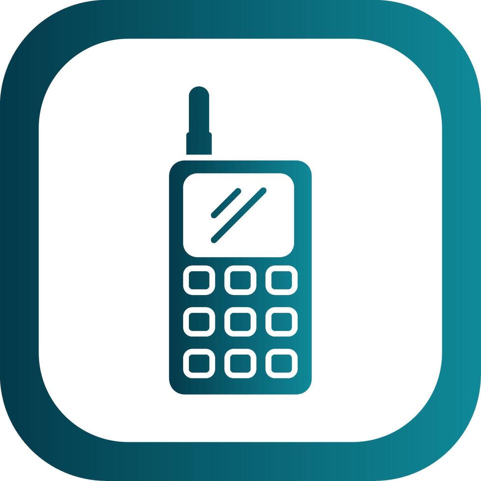 Walkie Talkie Glyph Gradient Round Corner Icon vector