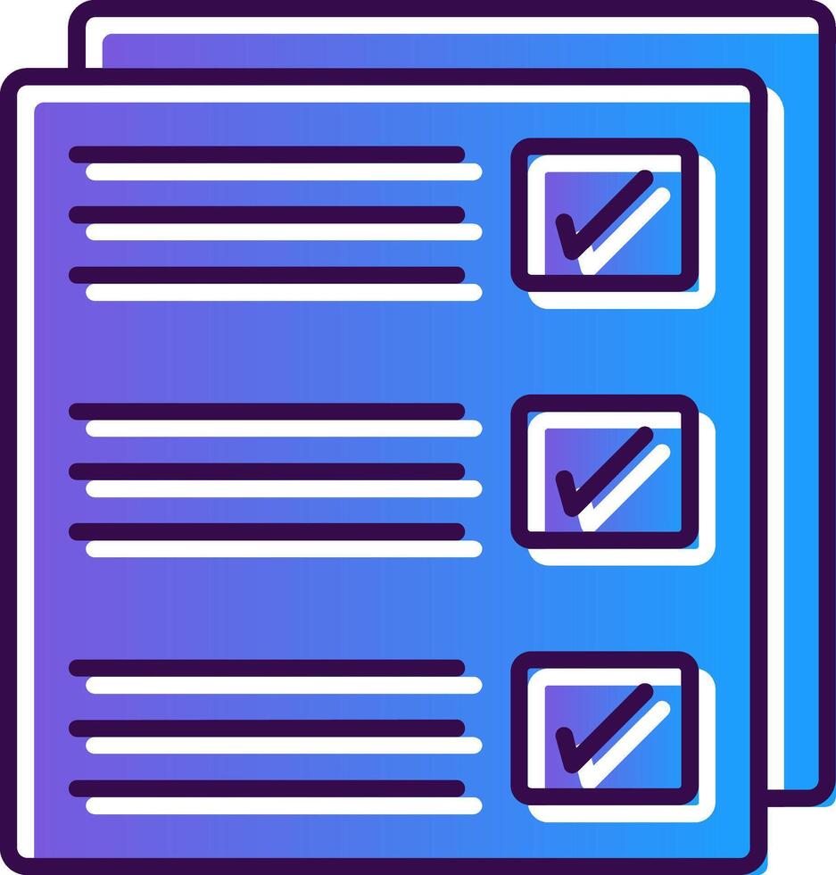 Checklist Gradient Filled Icon vector