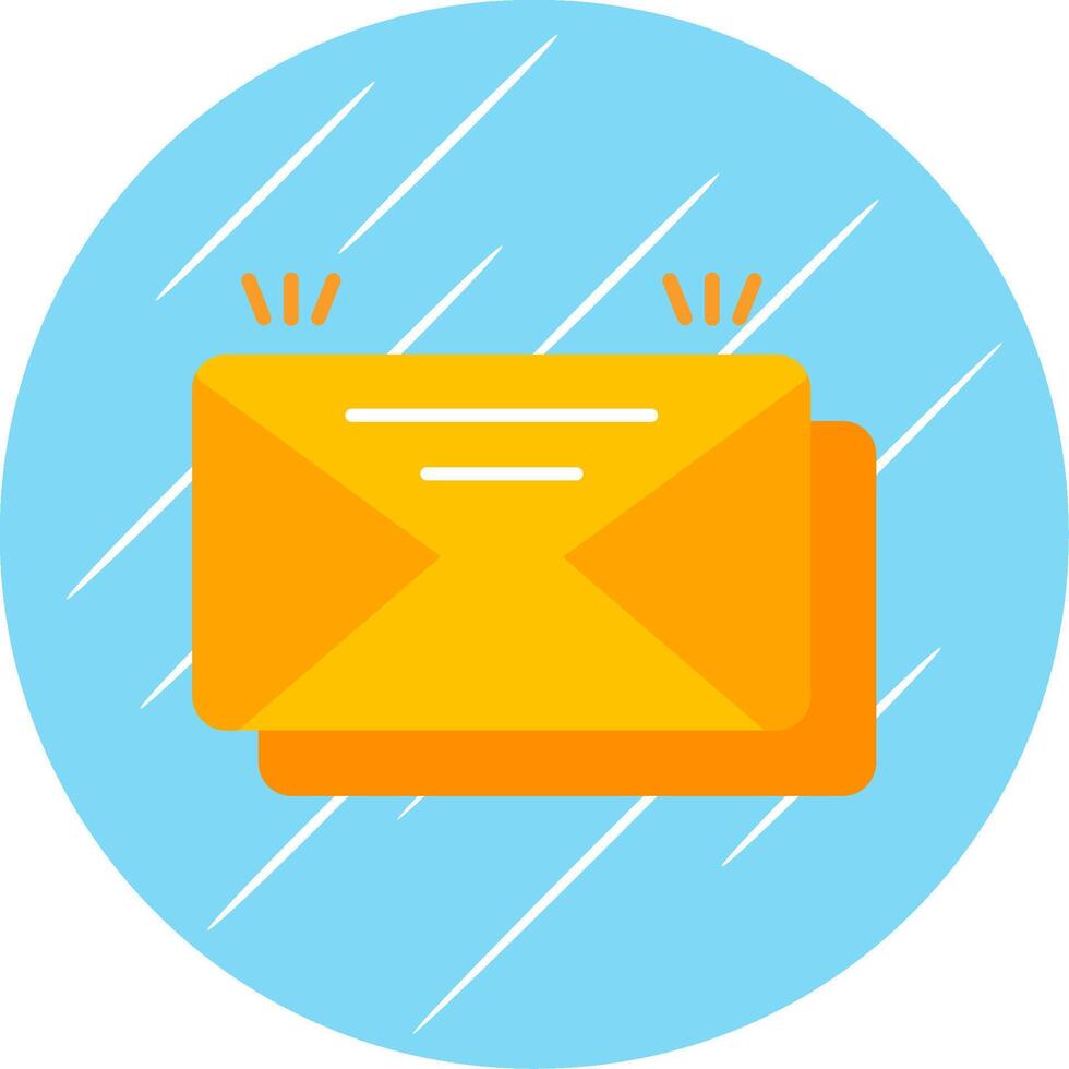 Mail Flat Blue Circle Icon vector