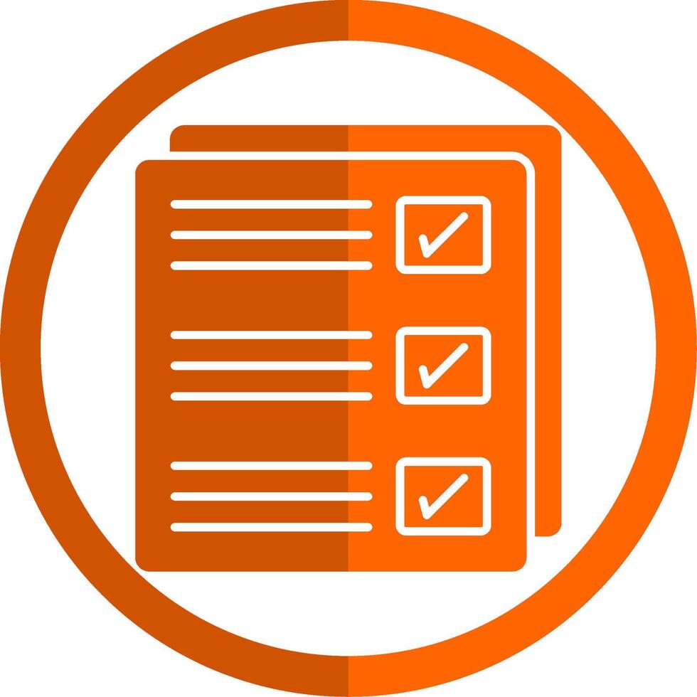 Checklist Glyph Orange Circle Icon vector