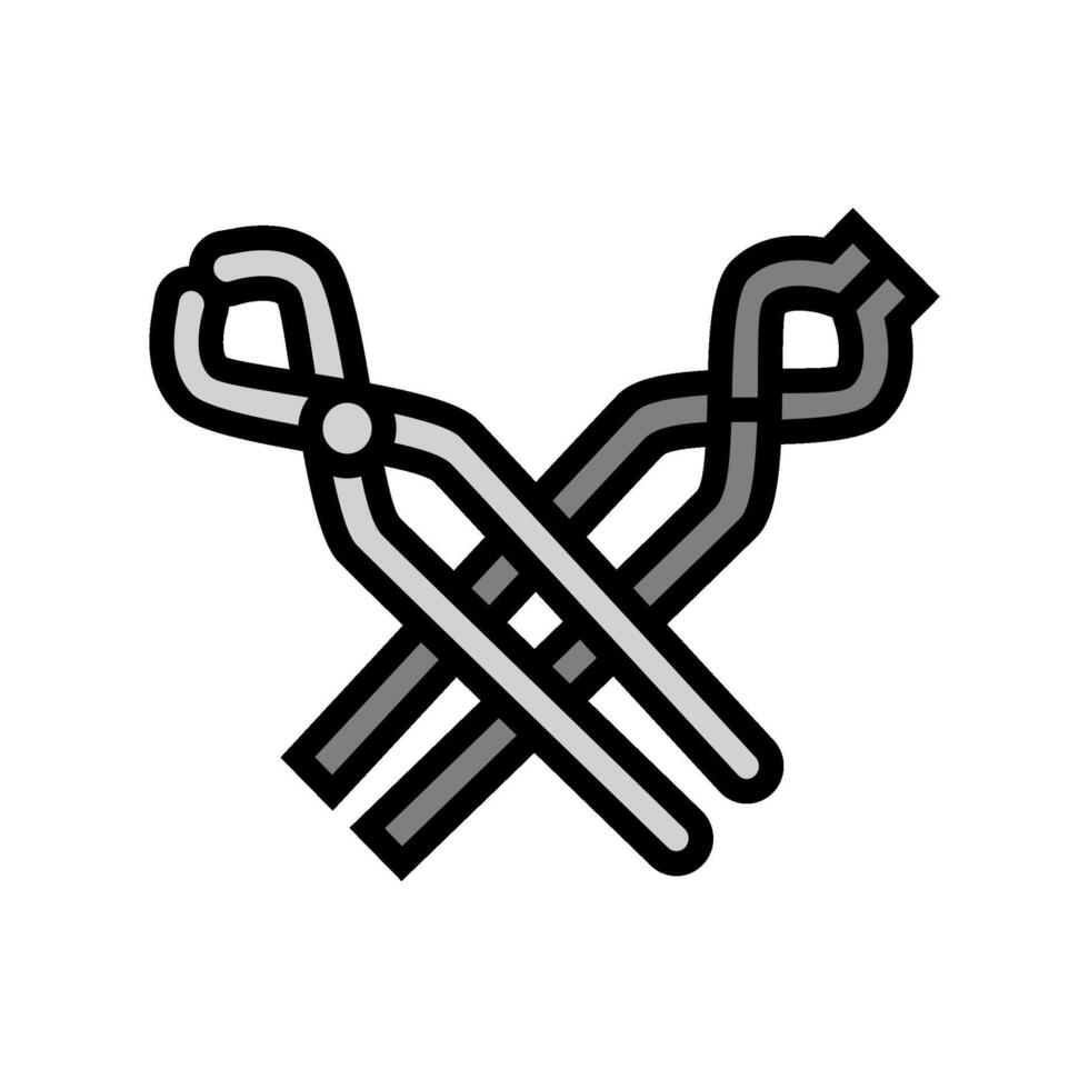 tongs blacksmith color icon illustration vector