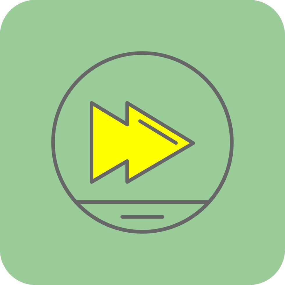Skip Filled Yellow Icon vector