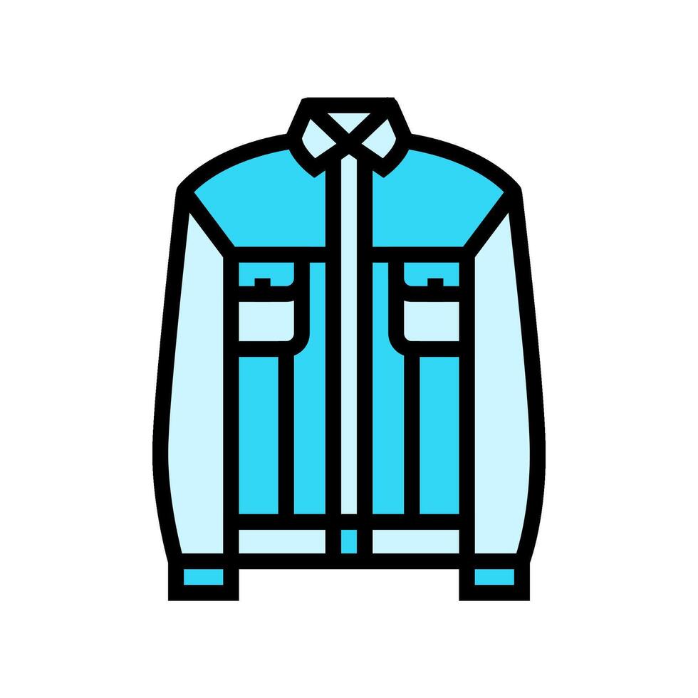 denim jacket vintage fashion color icon illustration vector