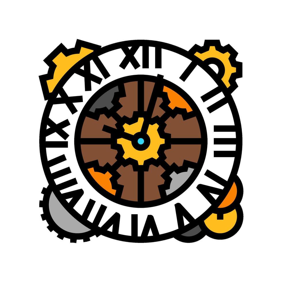 clock steampunk vintage color icon illustration vector