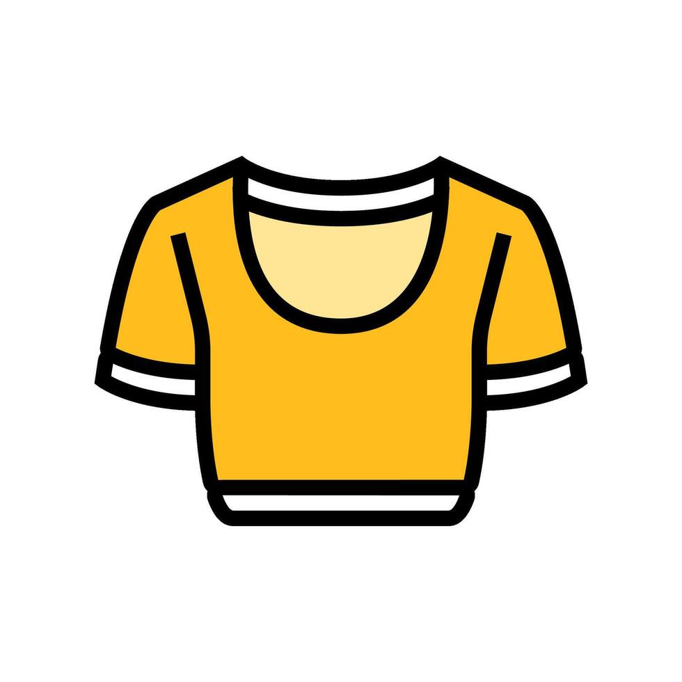 crop top vintage fashion color icon illustration vector