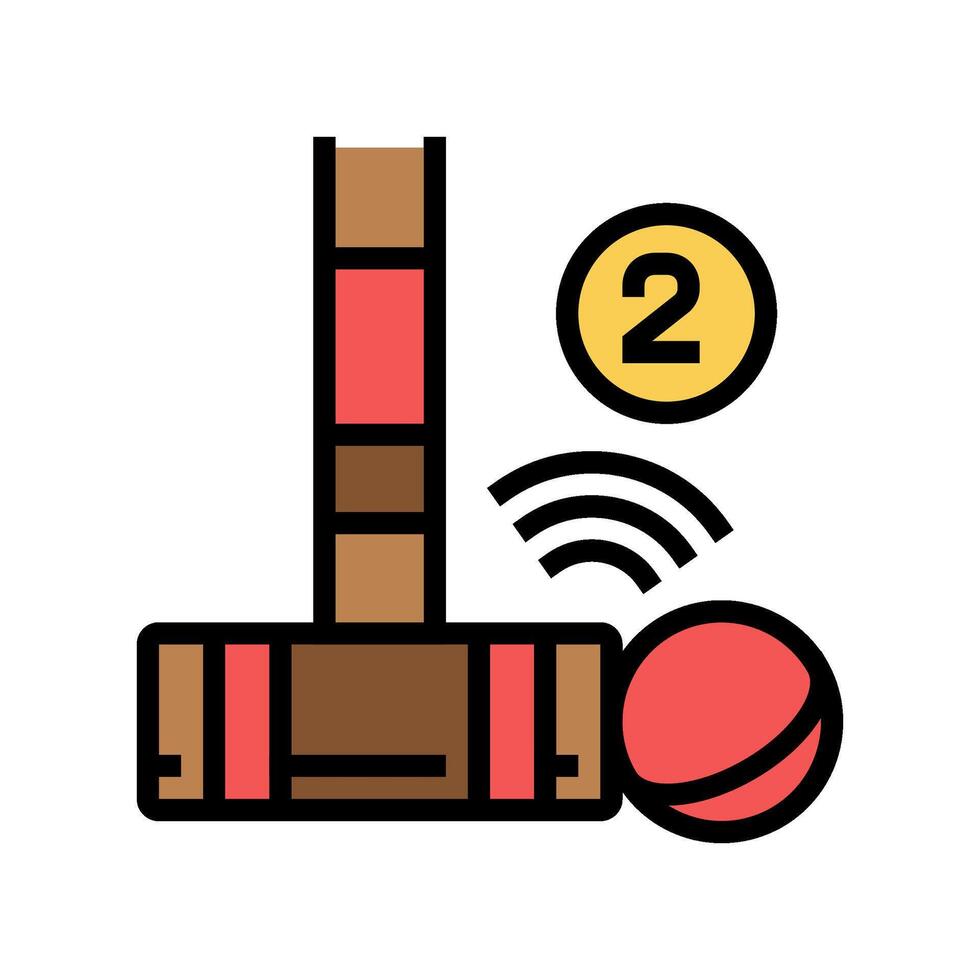double tap croquet game color icon illustration vector