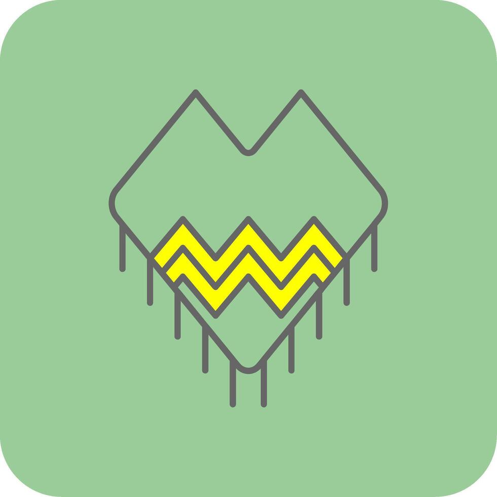 Shawl Filled Yellow Icon vector
