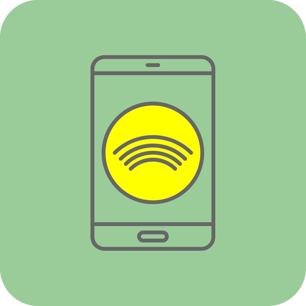 teléfono inteligente lleno amarillo icono vector