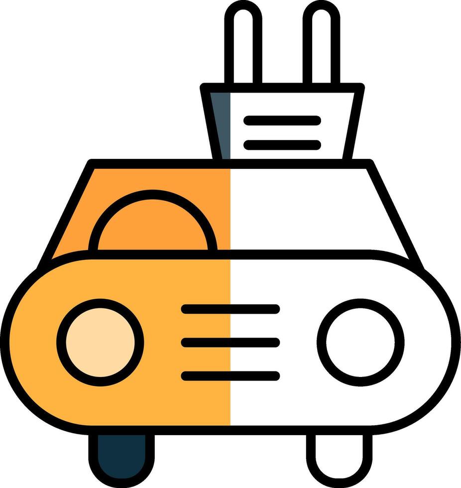 Electric Car Filled Half Cut Icon vector