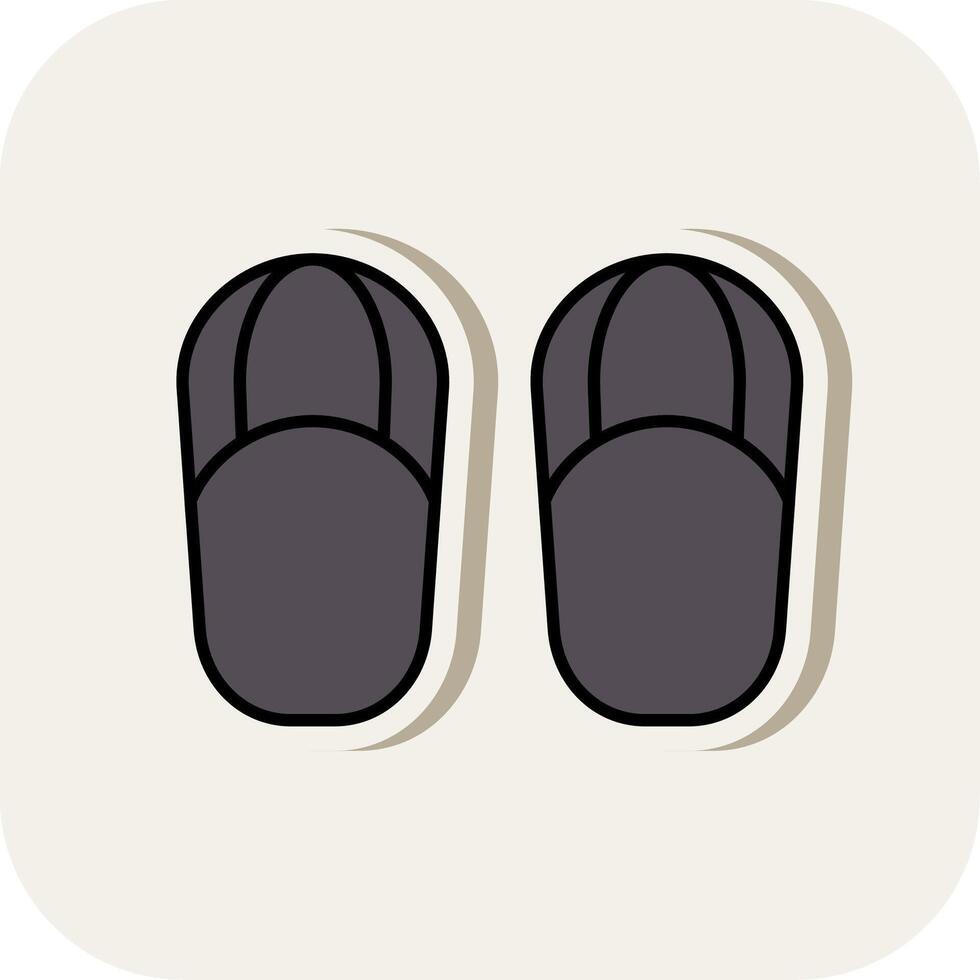 Sandals Line Filled White Shadow Icon vector