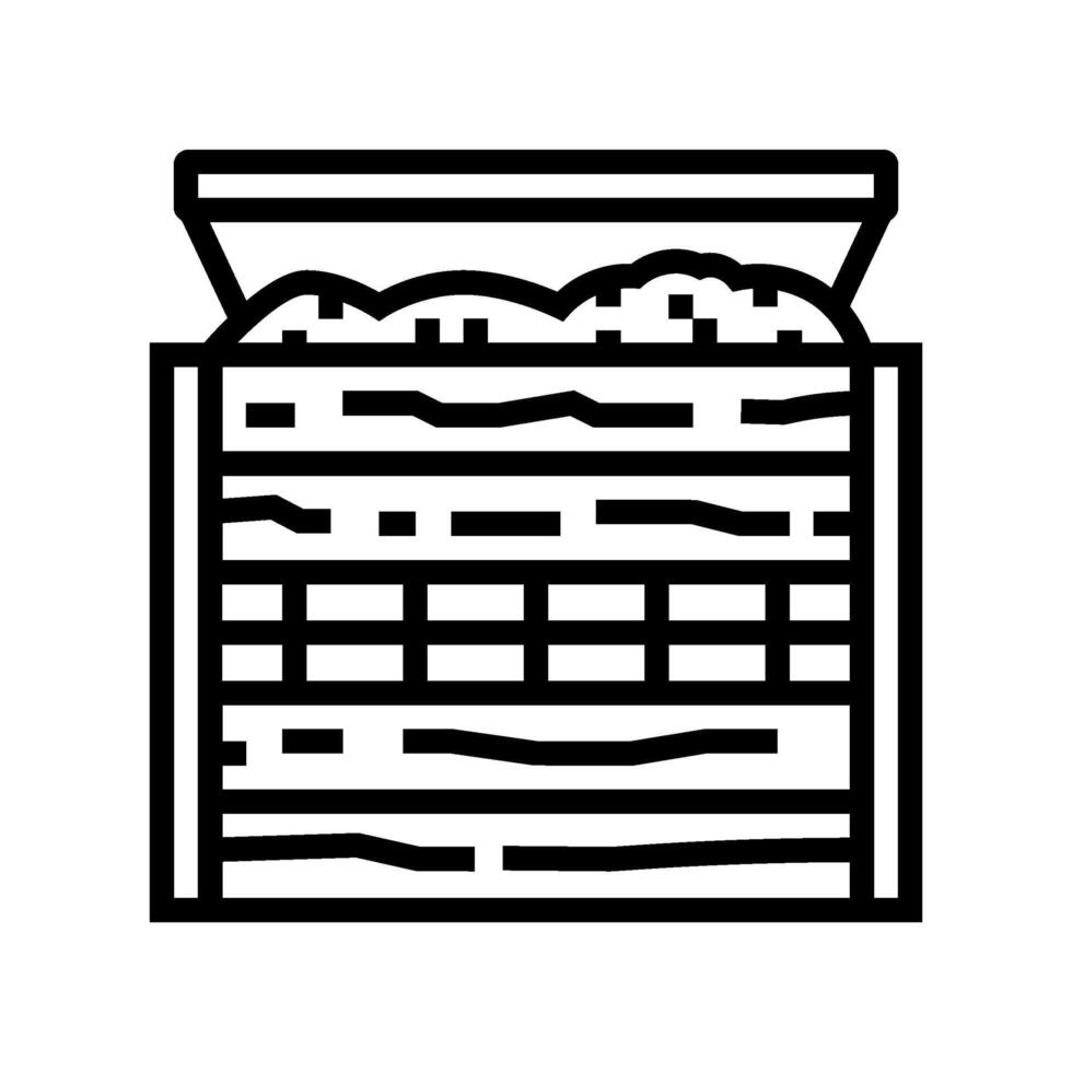 composting waste sorting line icon illustration vector