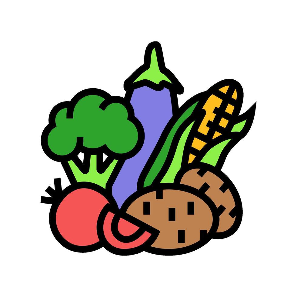 food vegan color icon illustration vector