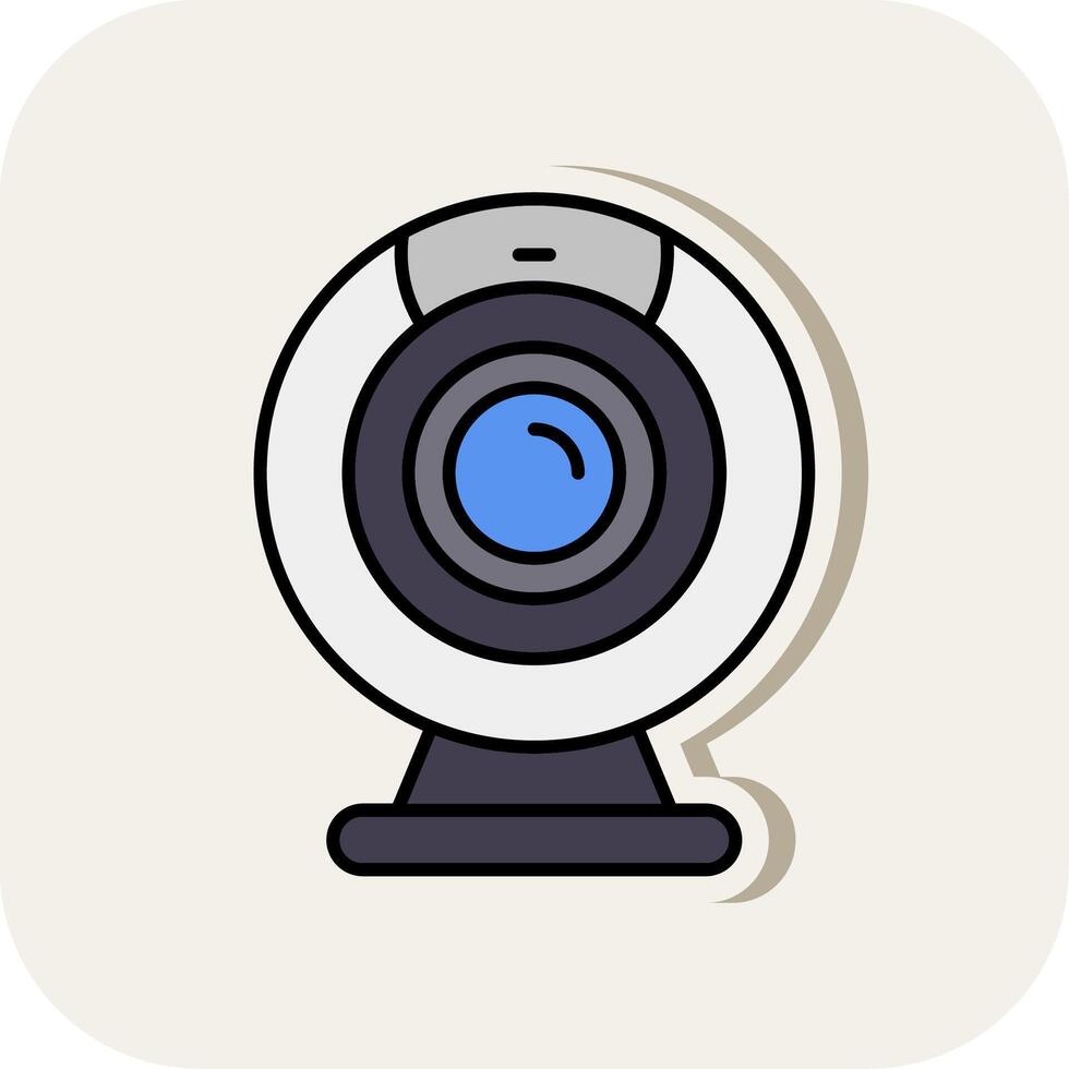 Webcam Line Filled White Shadow Icon vector