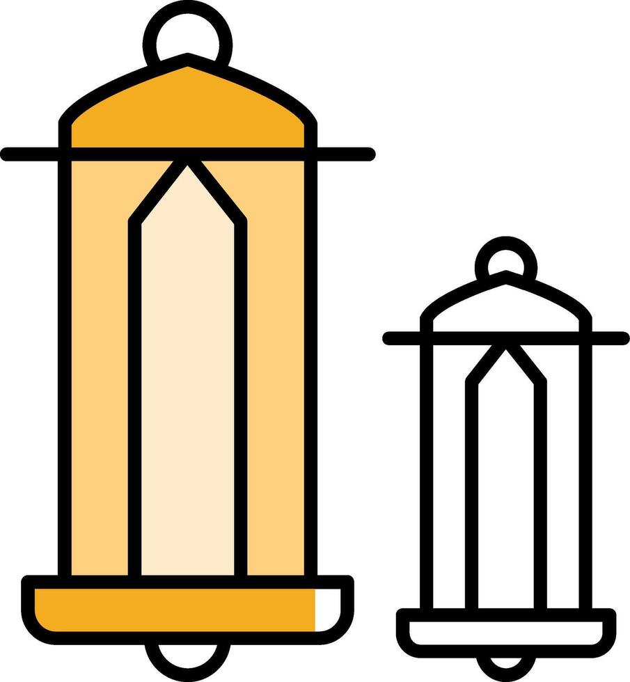 Lantern Filled Half Cut Icon vector