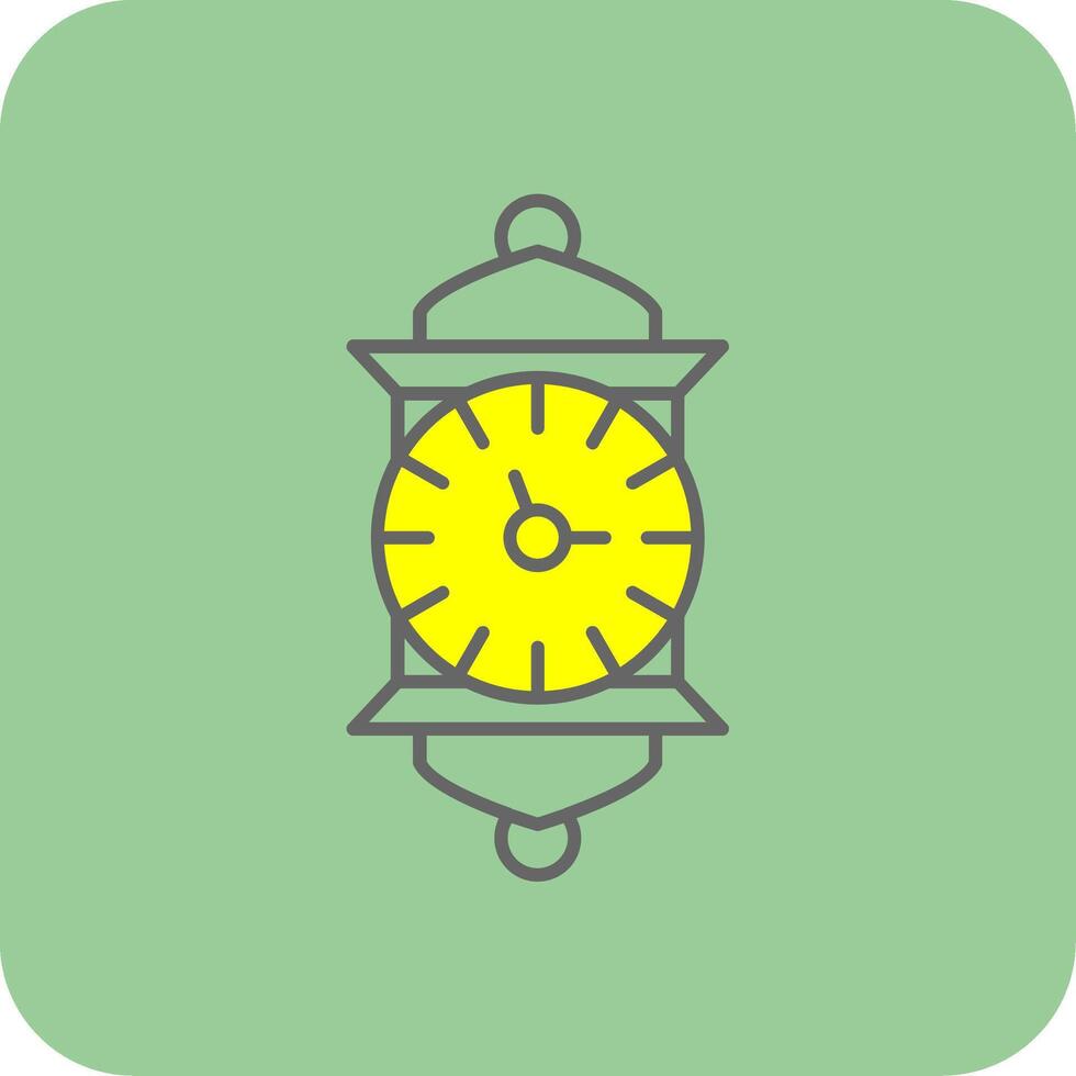 reloj lleno amarillo icono vector