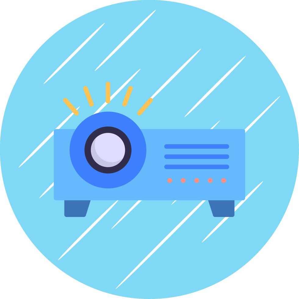 Projector Flat Blue Circle Icon vector