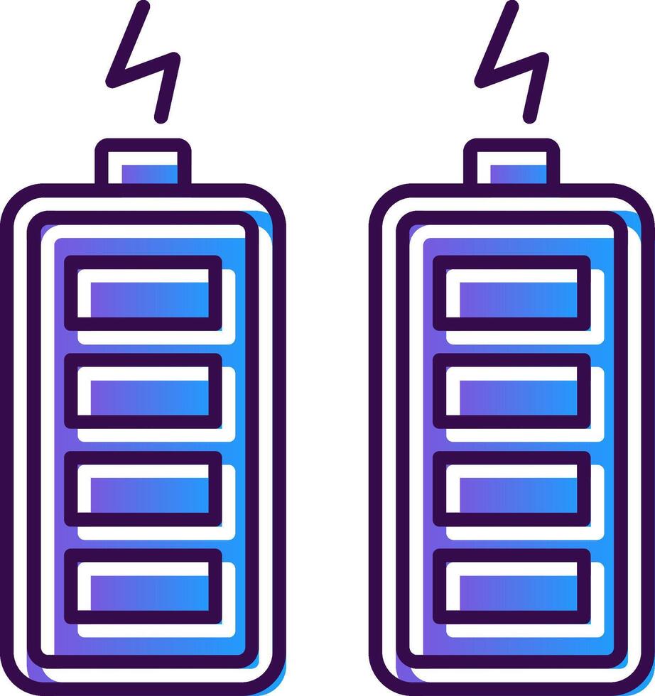 Batteries Gradient Filled Icon vector