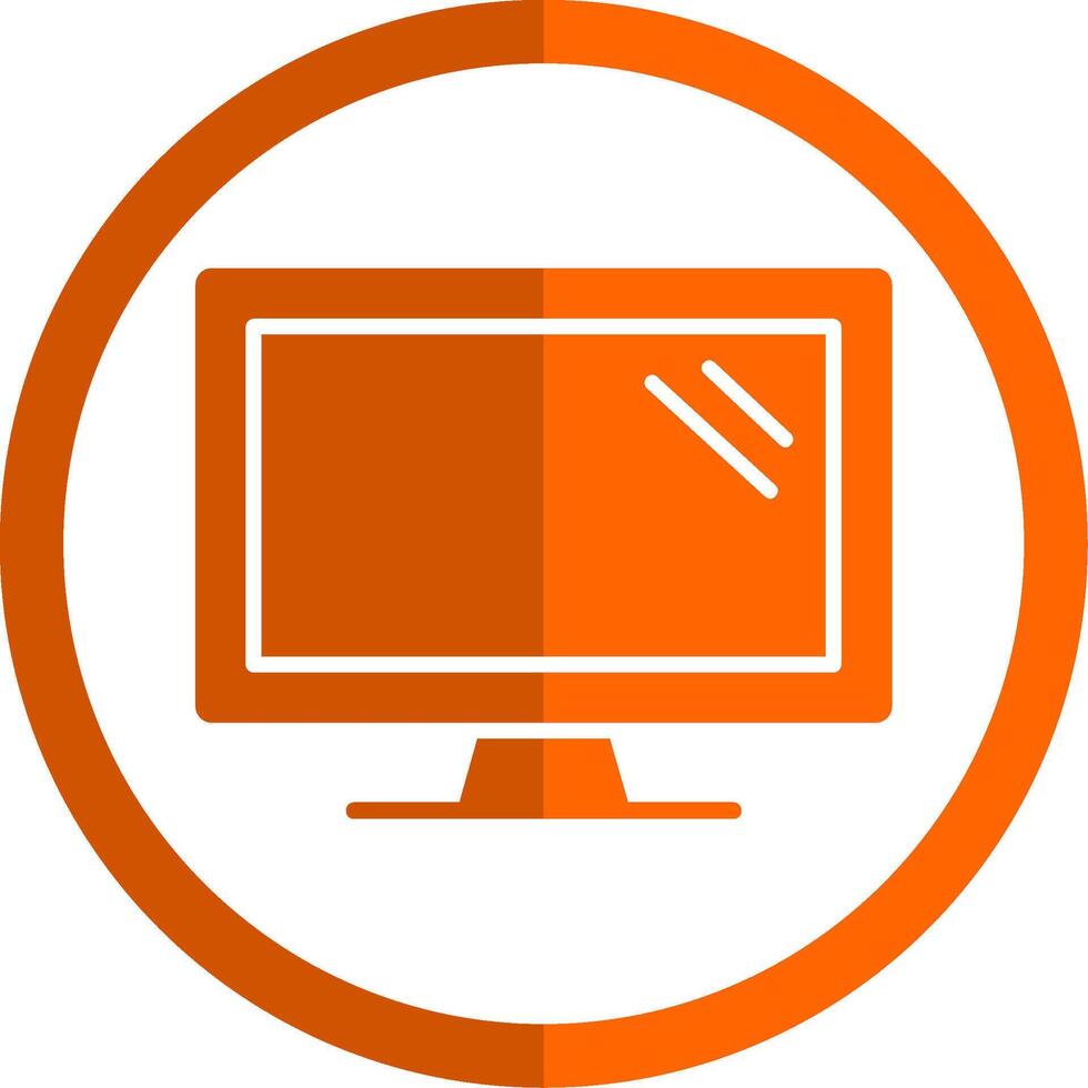 computadora glifo naranja circulo icono vector