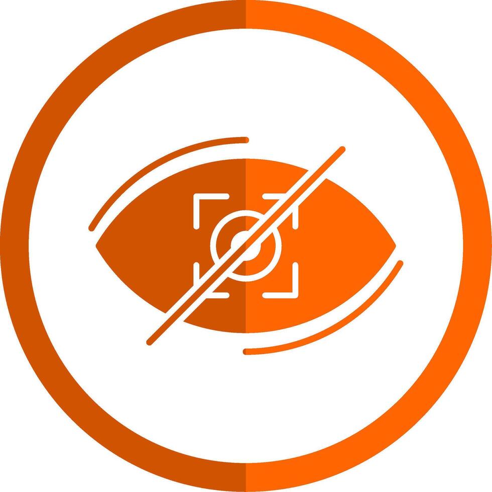 Visibility Off Glyph Orange Circle Icon vector