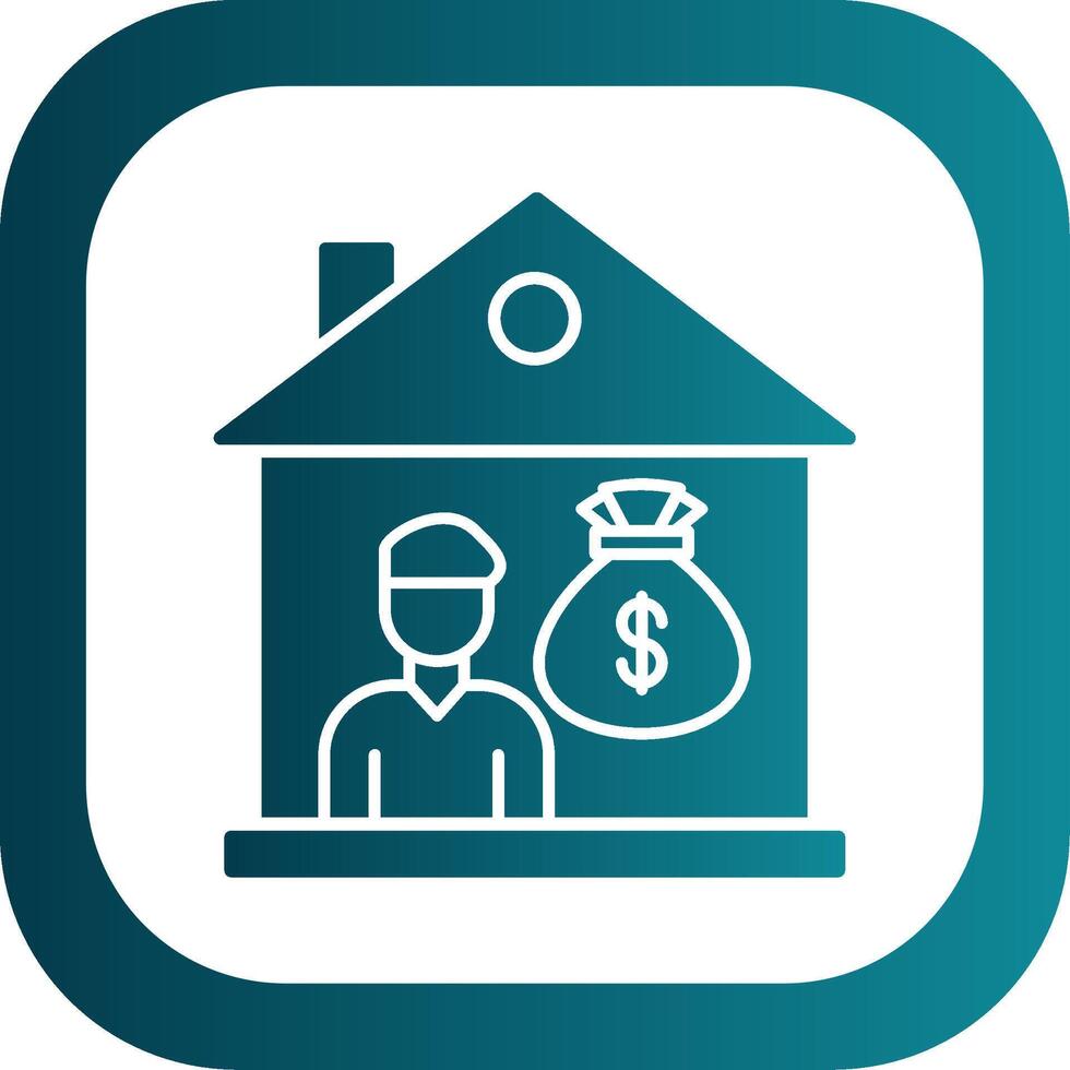 Buyer Glyph Gradient Round Corner Icon vector