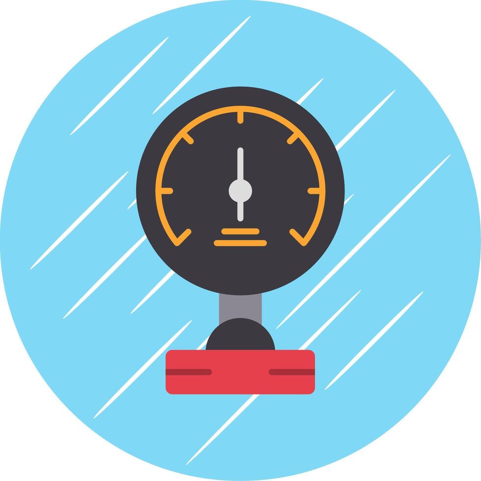 Pressure Meter Flat Blue Circle Icon vector
