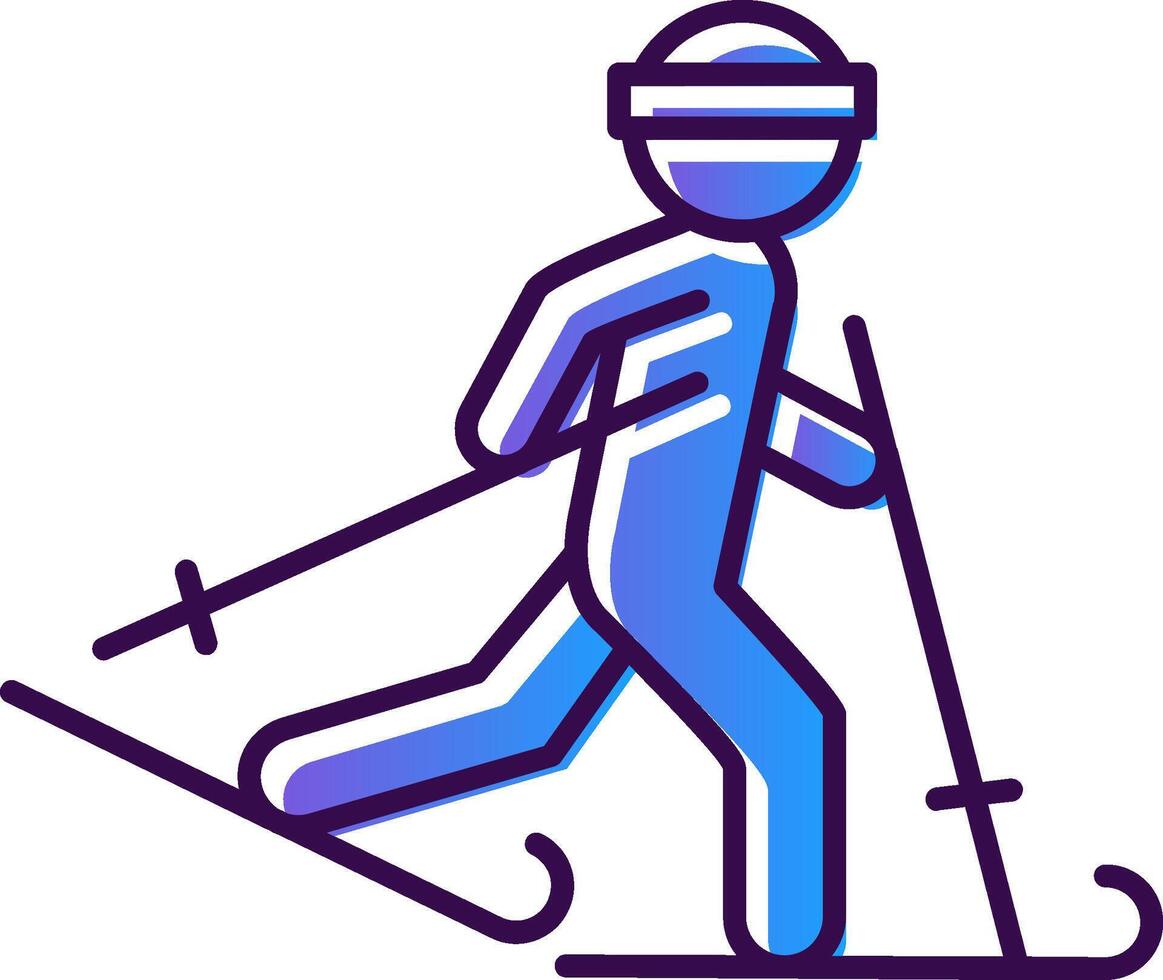 Ski Gradient Filled Icon vector