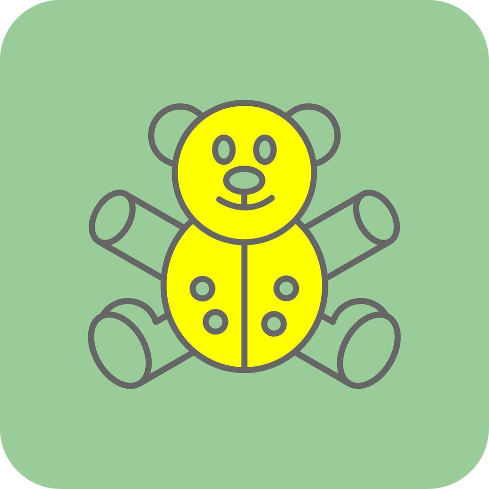 oso lleno amarillo icono vector