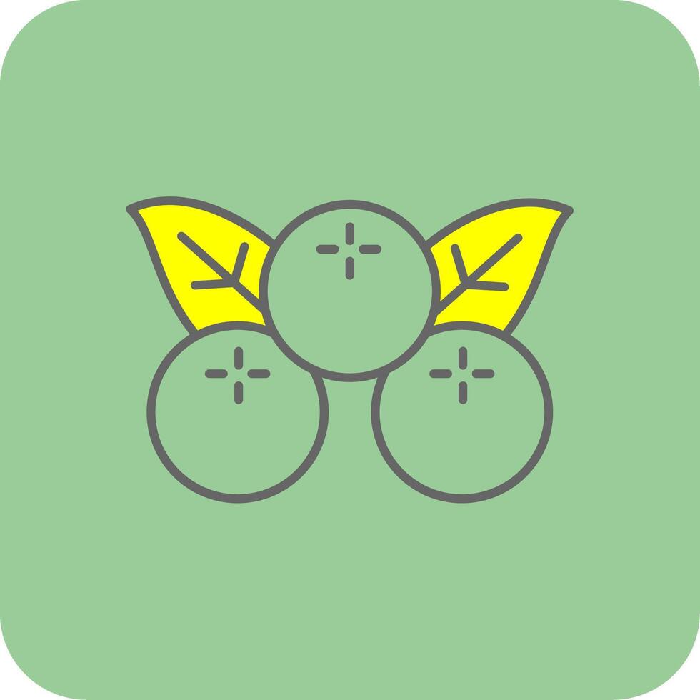 Berries Filled Yellow Icon vector