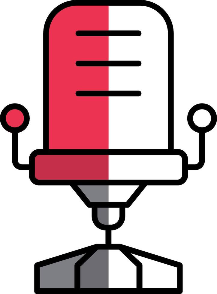 Desk Chair Filled Half Cut Icon vector