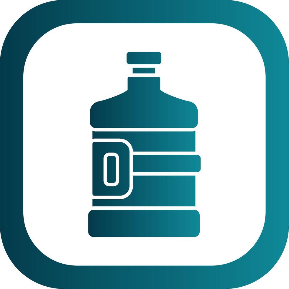 Water Flask Glyph Gradient Round Corner Icon vector