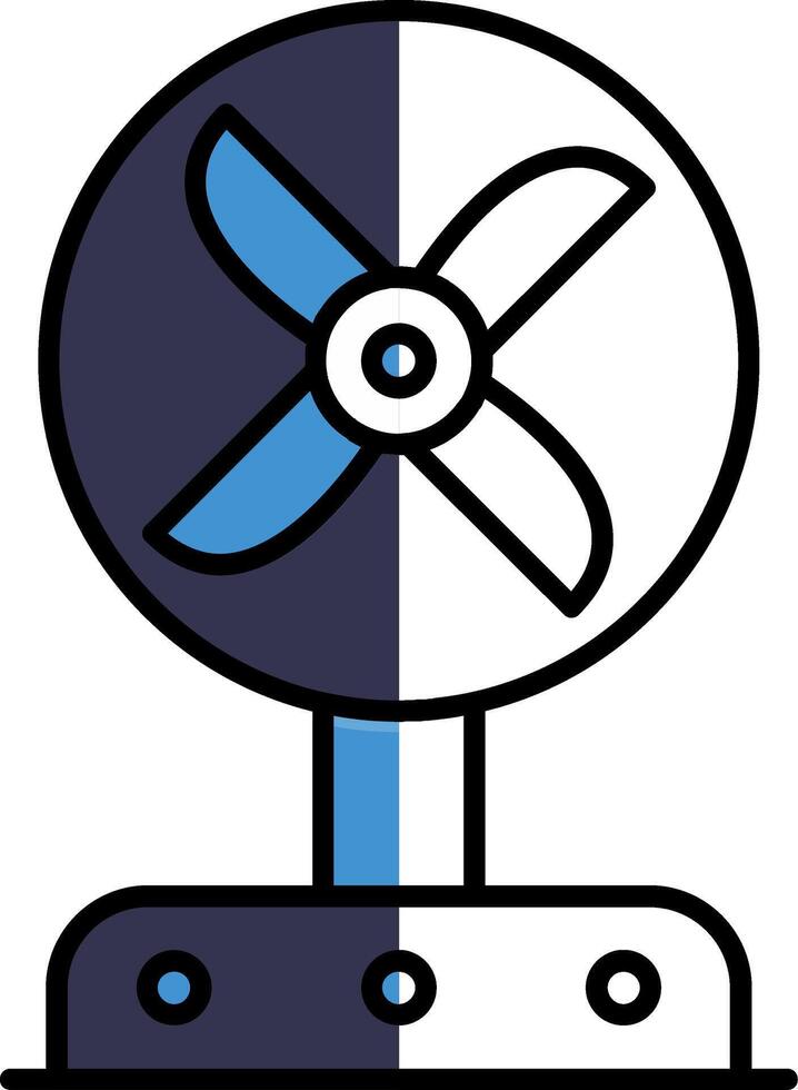 Fan Filled Half Cut Icon vector