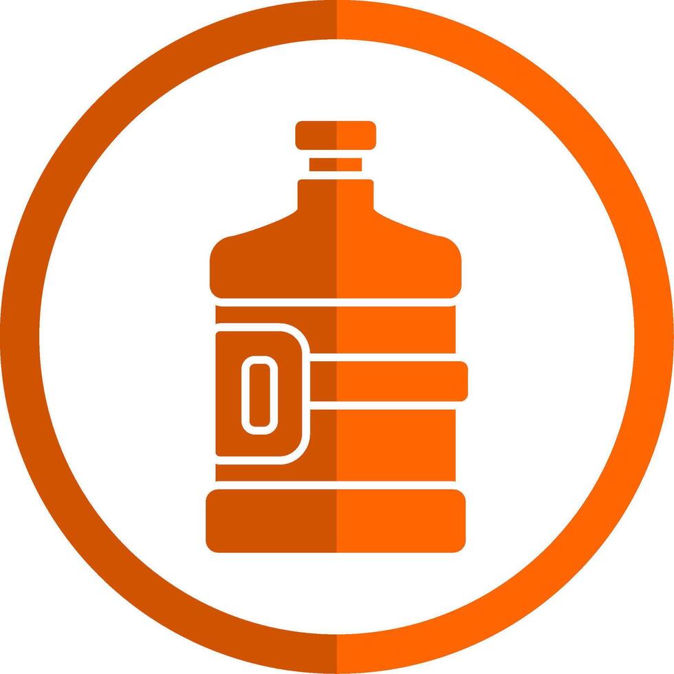 Water Flask Glyph Orange Circle Icon vector