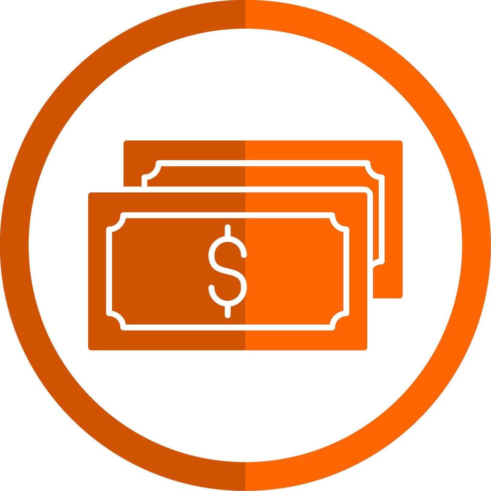 Cash Flow Glyph Orange Circle Icon vector