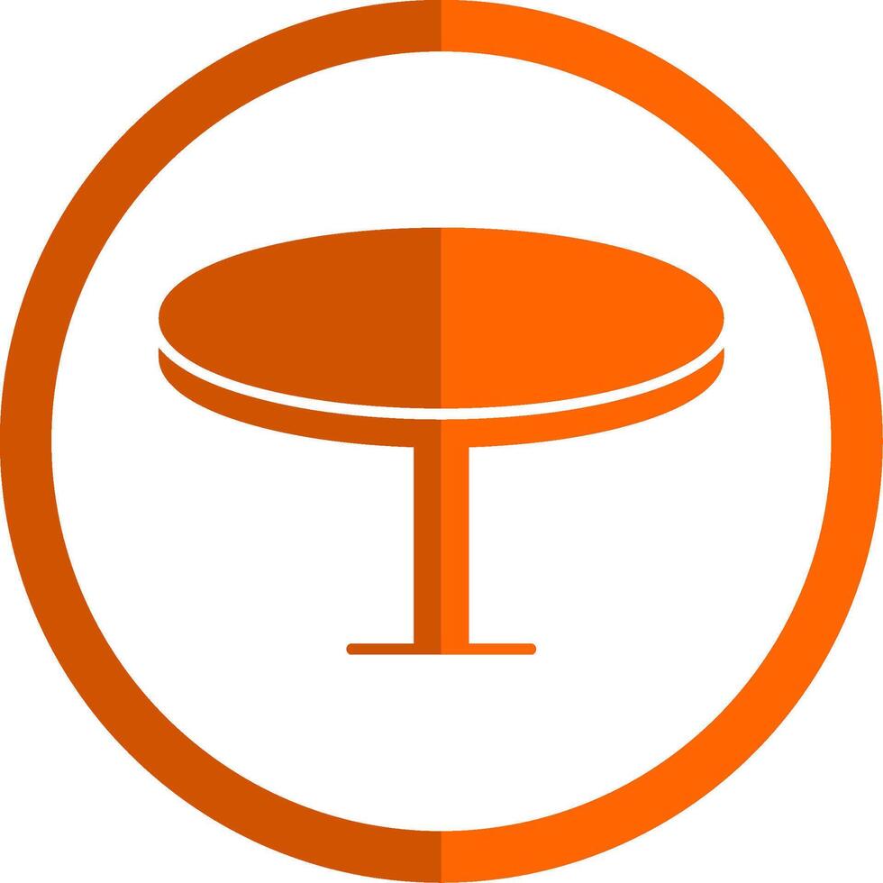 Round Table Glyph Orange Circle Icon vector