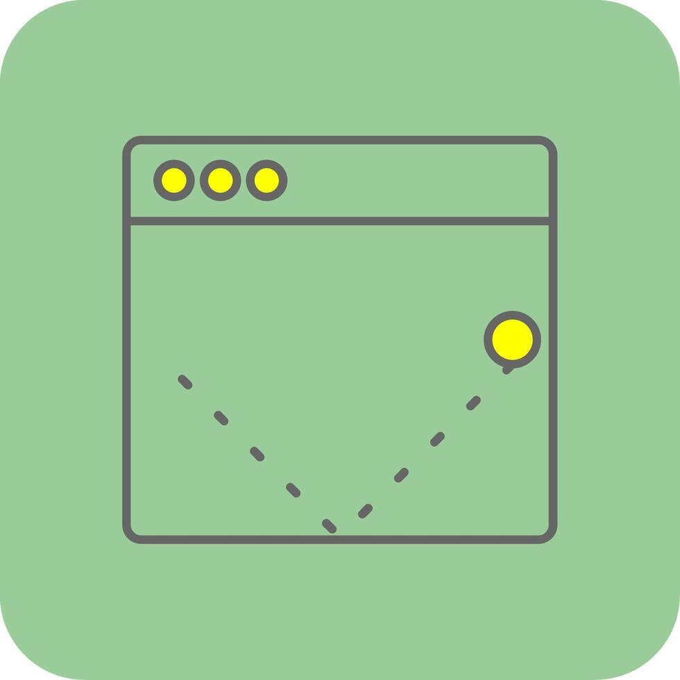 Bounce Rate Filled Yellow Icon vector