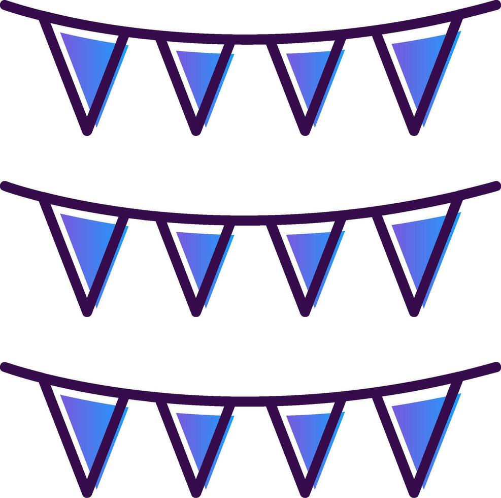 Bunting Gradient Filled Icon vector