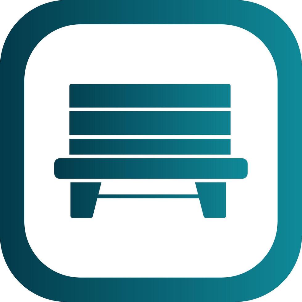 Bench Glyph Gradient Round Corner Icon vector