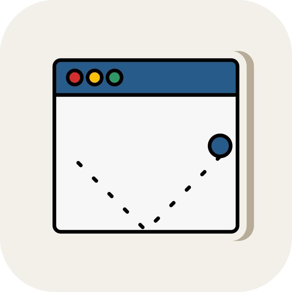 Bounce Rate Line Filled White Shadow Icon vector