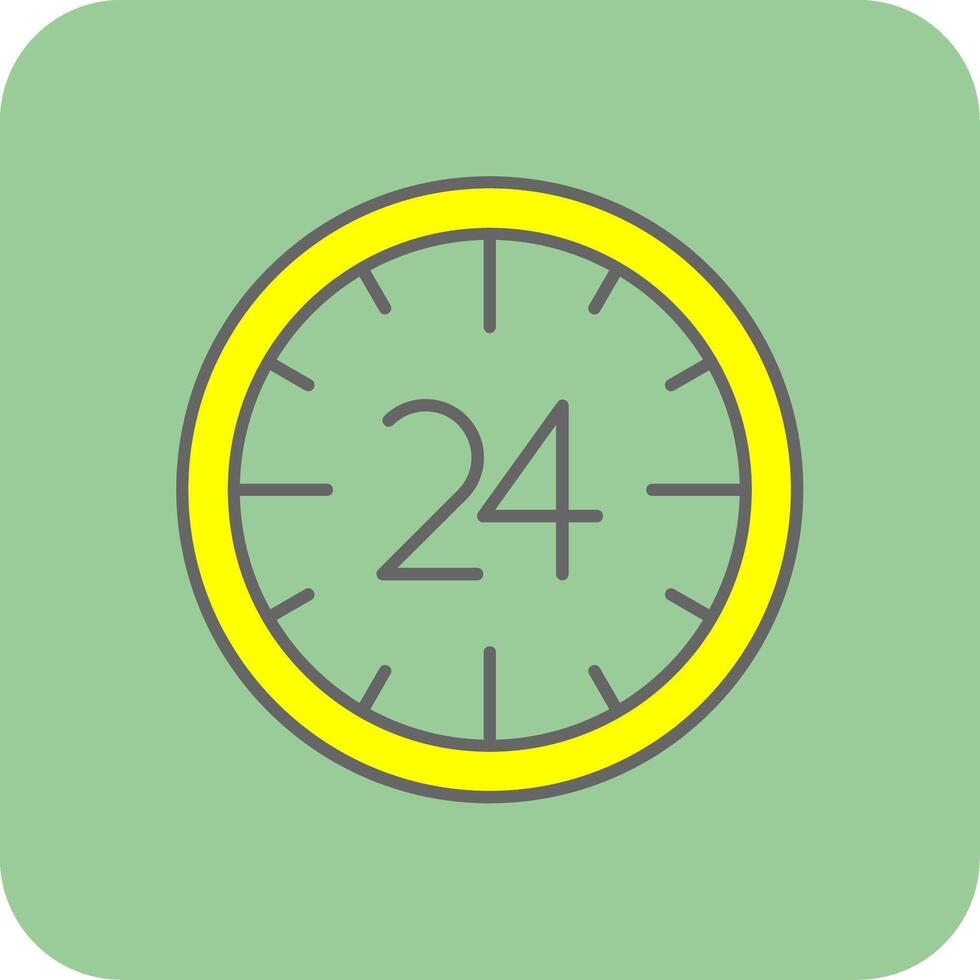 24 Hours Filled Yellow Icon vector