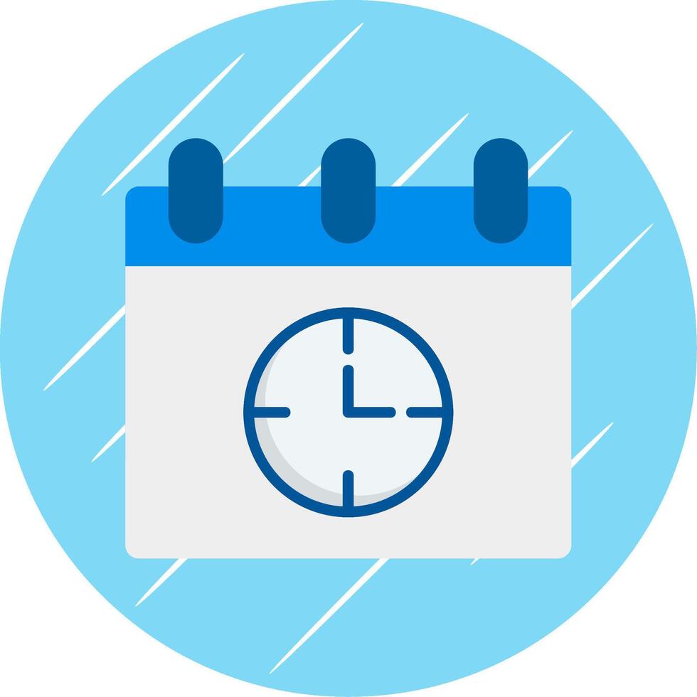 Time Management Flat Blue Circle Icon vector