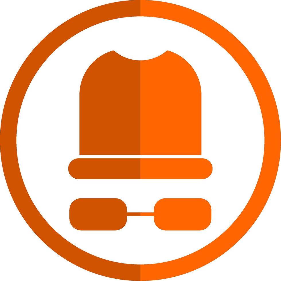 White Hat Glyph Orange Circle Icon vector