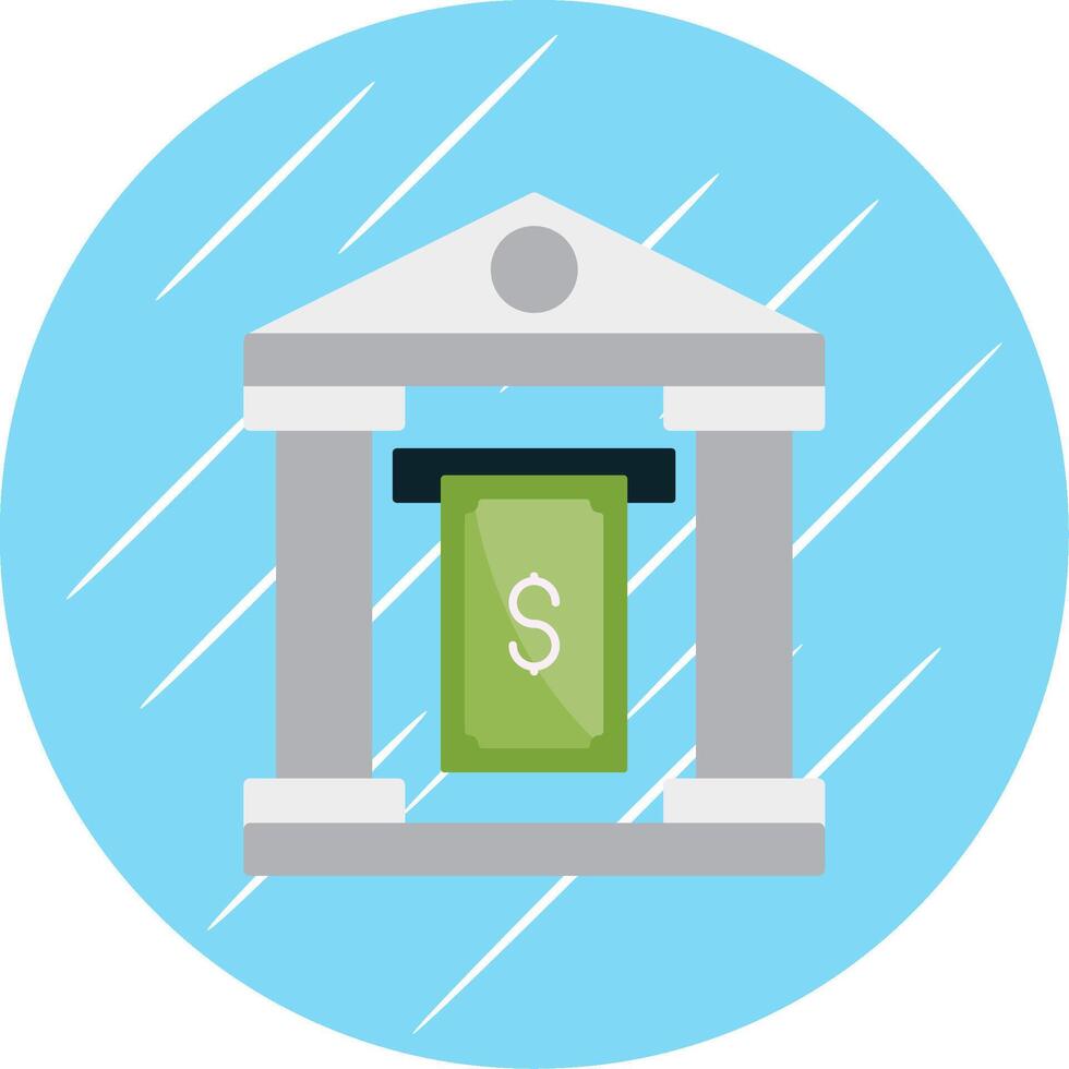 Cash Withdraw Flat Blue Circle Icon vector