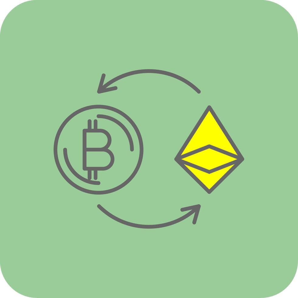 Ethereum Filled Yellow Icon vector